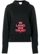 Helmut Lang Slogan Print Standard Hoodie - Black