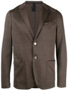Harris Wharf London Notched Lapel Blazer, Men's, Size: 48, Brown, Cotton/linen/flax