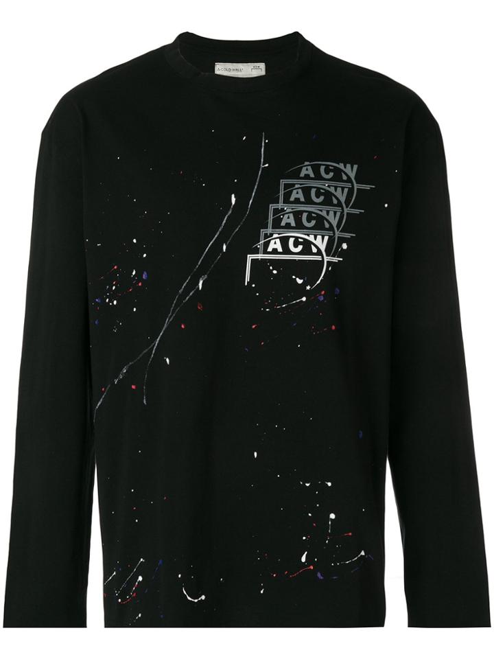 A-cold-wall* Paint Splatter Effect Shirt - Black