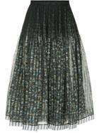 No21 Floral A-line Skirt - Black