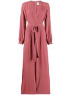 Semicouture Long-sleeve Belted Jumpsuit - Pink