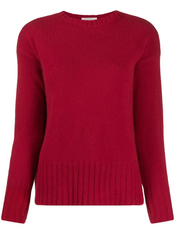 Zanone Fitted Knit Jumper - Red