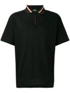 Fendi Contrasting Collar Polo Shirt - Black