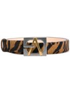 Versace Zebra Buckle Belt - Brown