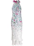 Givenchy Floral Print Pleated Dress - White