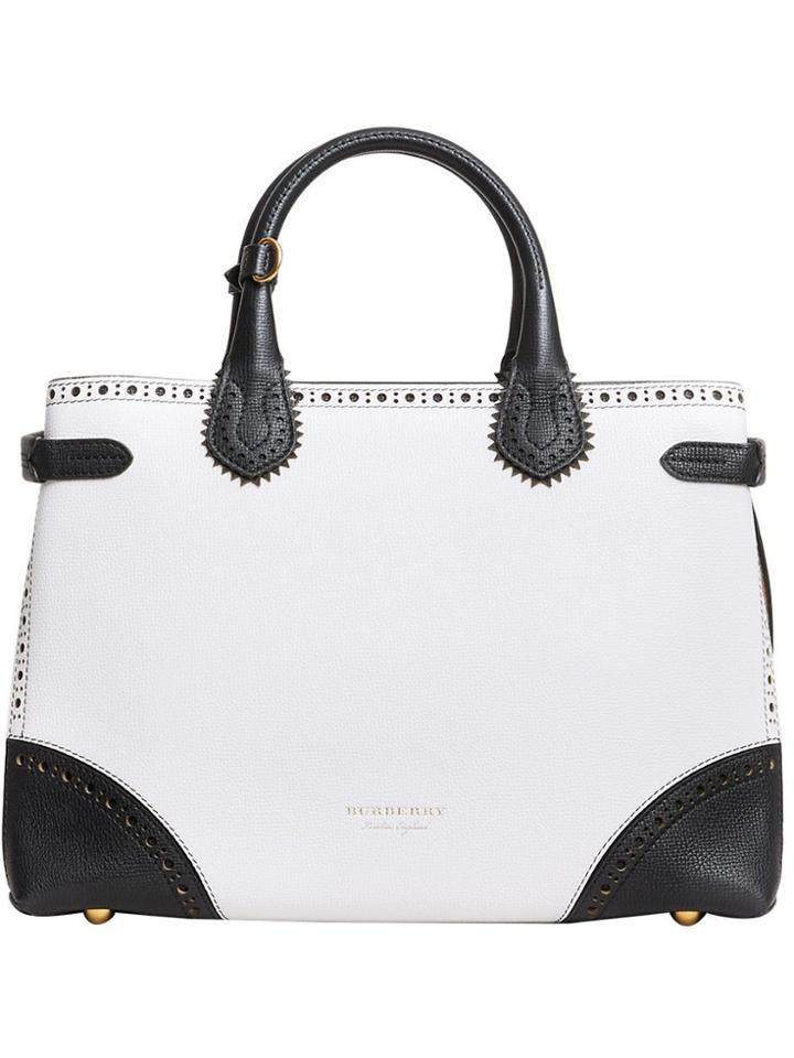 Burberry Medium Banner Tote - White