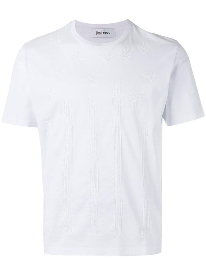 Jimi Roos Star Embroidered T-shirt, Men's, Size: Small, White, Cotton
