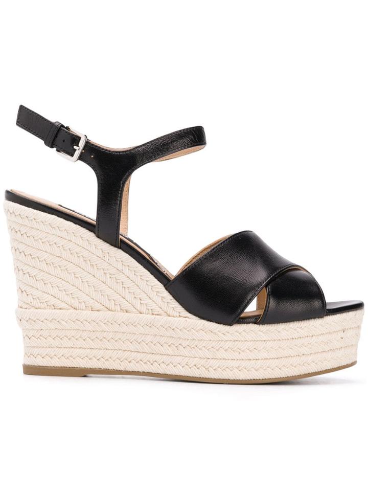 Sergio Rossi Wedge Sandals - Black