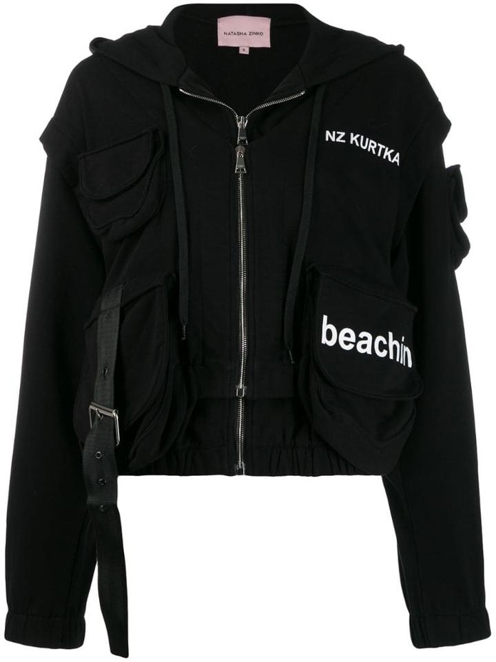 Natasha Zinko Nz Kurtka Print Hooded Jacket - Black