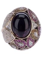Athena Pink Sapphire And Diamond Robeline Ball Ring, Women's, Size: 7.5, Pink/purple, Gold