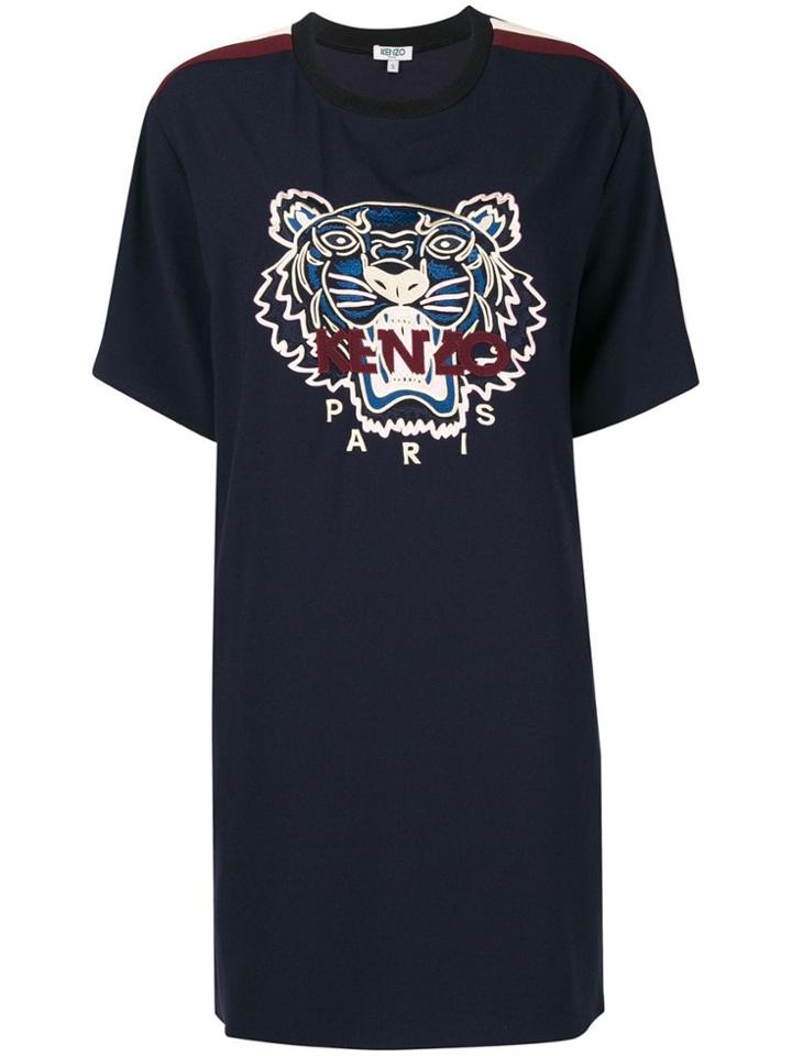Kenzo Tiger Crepe Dress - Blue