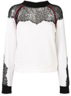 Pinko Lace Panel Sweatshirt - White