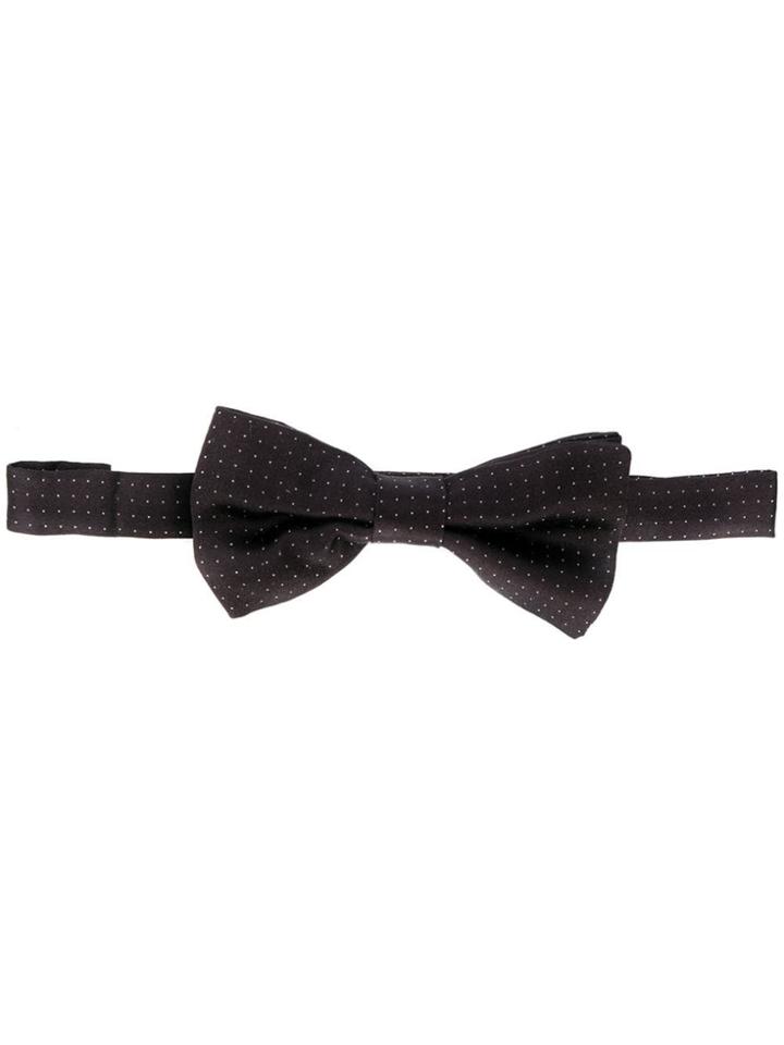 Tagliatore Dotted Bow Tie - Black