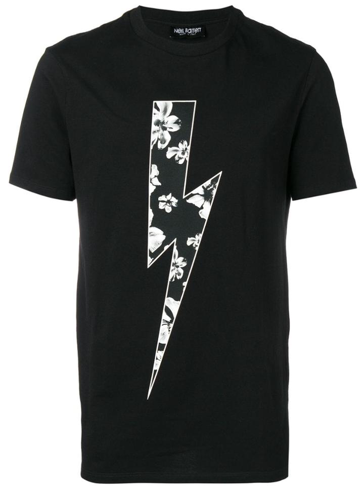Neil Barrett Floral Bolt Print T-shirt - Black