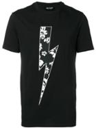 Neil Barrett Floral Bolt Print T-shirt - Black