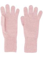 Pringle Of Scotland Ribbed Cuff Gloves - Pink & Purple