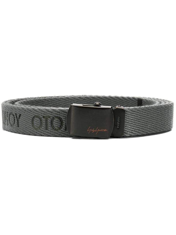 Yohji Yamamoto Logo Embossed Belt - Grey