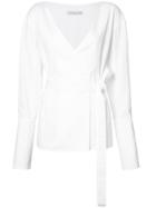 Protagonist Belted Wrap Blouse - White