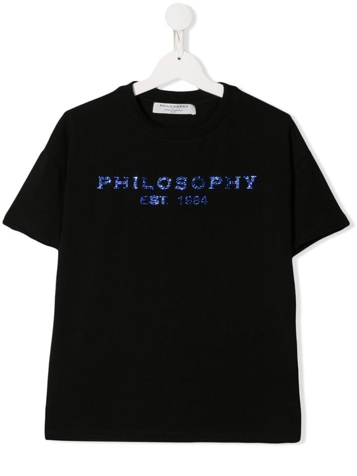 Philosophy Di Lorenzo Serafini Kids Teen Shiny Logo T-shirt - Black