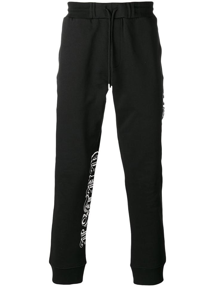 Mcq Alexander Mcqueen Logo Print Track Pants, Men's, Size: Medium, Black, Cotton