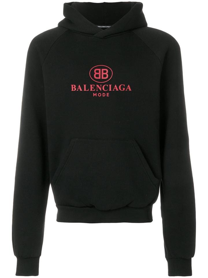 Balenciaga Graphic Logo Hoodie - Black