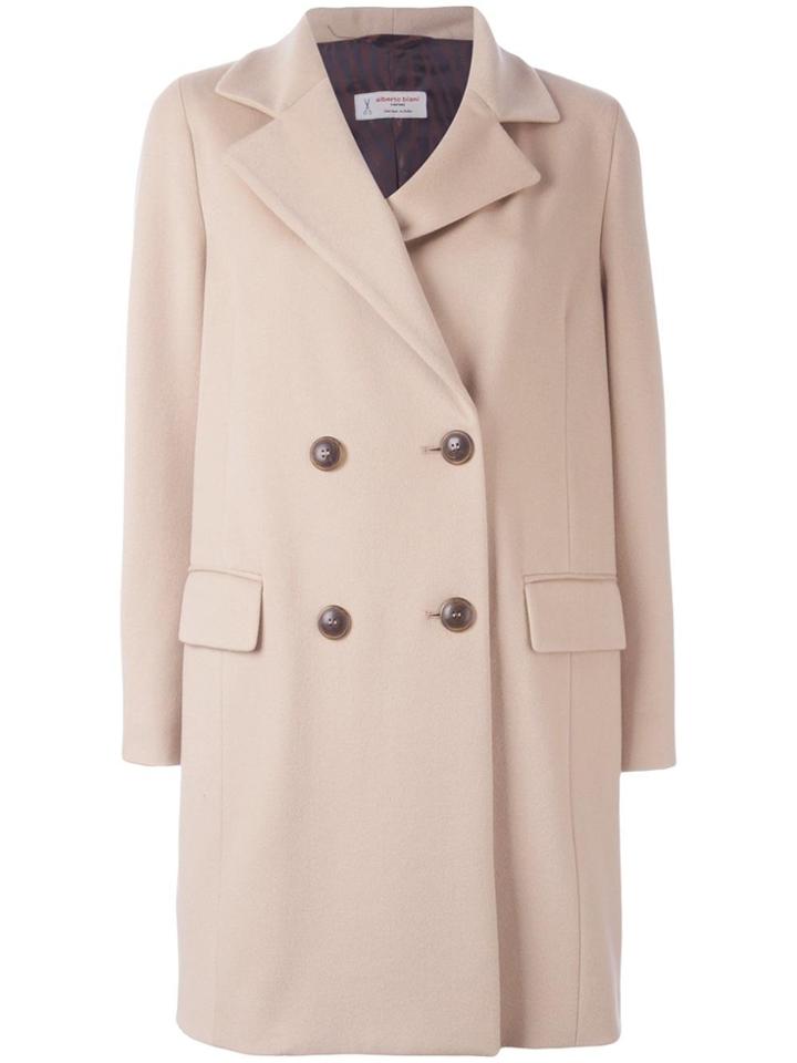 Alberto Biani Double Breasted Coat - Nude & Neutrals