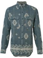 Rrl Printed Shirt, Men's, Size: Small, Blue, Cotton