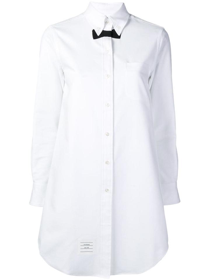 Thom Browne Trompe L'oeil Tie Piqué Shirtdress - White