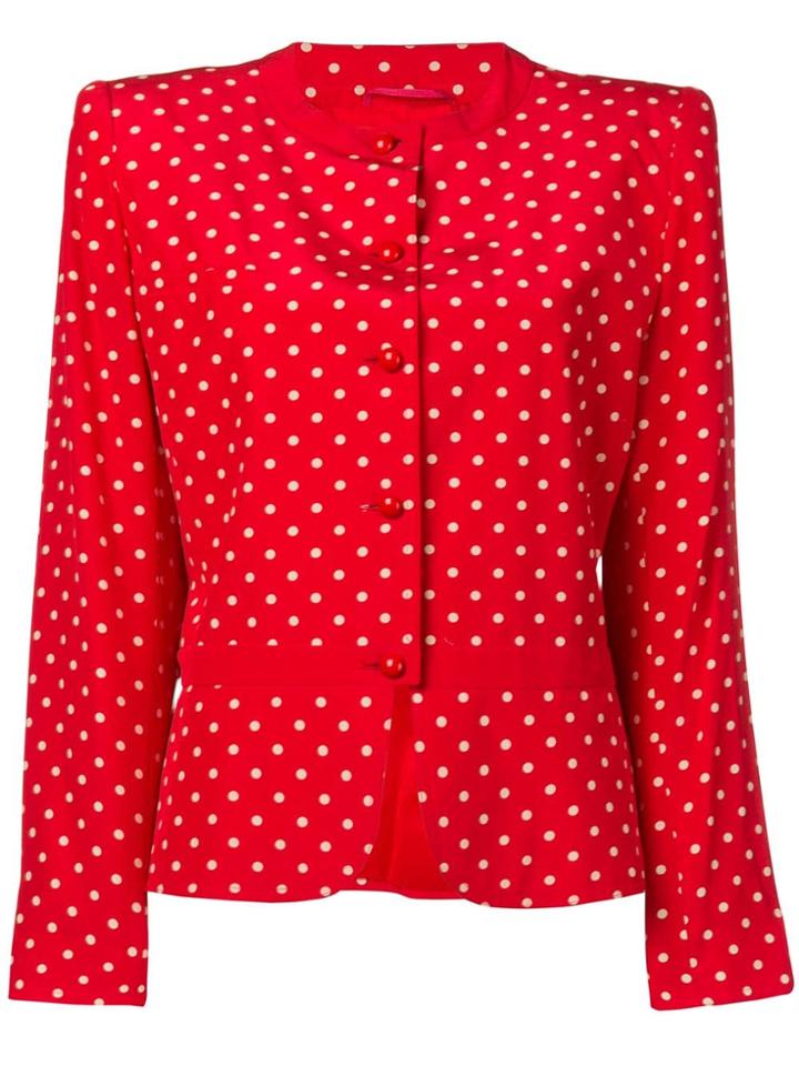 Valentino Vintage 1980's/1990's Polka Dot Dress - Red