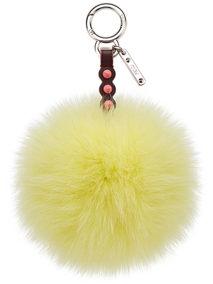 Fendi Pompom Bag Charm - Yellow & Orange