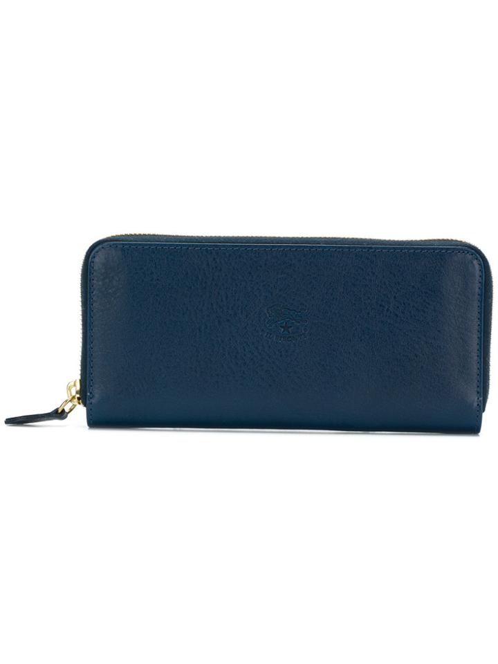 Il Bisonte Zip Around Continental Wallet - Blue