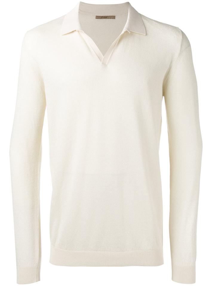 Nuur Stylised Collar Sweatshirt, Men's, Size: 50, Nude/neutrals, Cotton