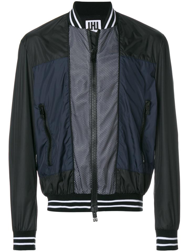 Les Hommes Urban Zipped Bomber Jacket - Blue