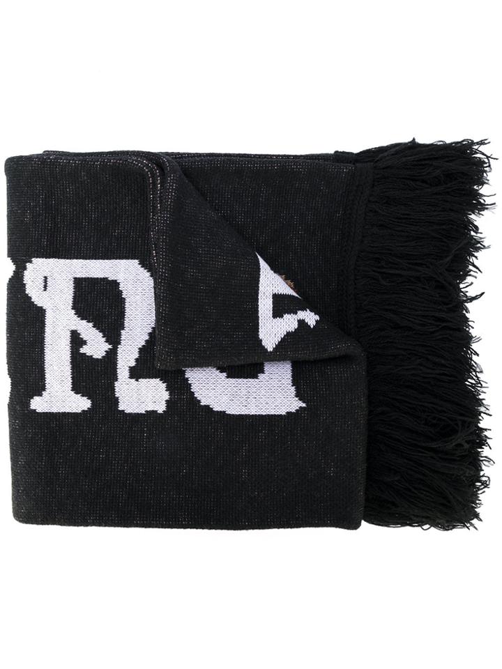 Off-white Intarsia-knit Scarf - Multicolour