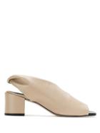 Mara Mac Leather Asymmetrical Sandals - Neutrals