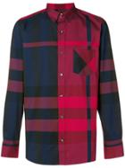 Burberry Checked Button Shirt - Red