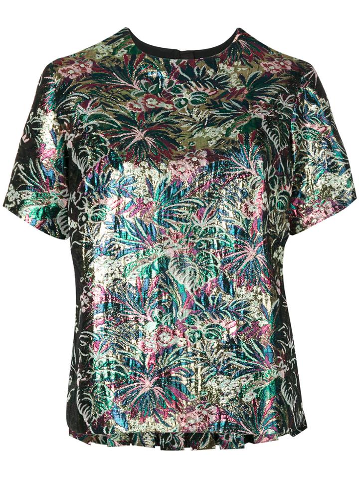 Msgm Floral Jacquard Blouse - Metallic