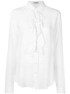 Saint Laurent - Ruffle Trim Shirt - Women - Silk - 36, White, Silk