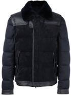 Brioni Fur-collar Down Jacket, Men's, Size: 52, Blue, Feather Down/leather/feather/coypu Fur