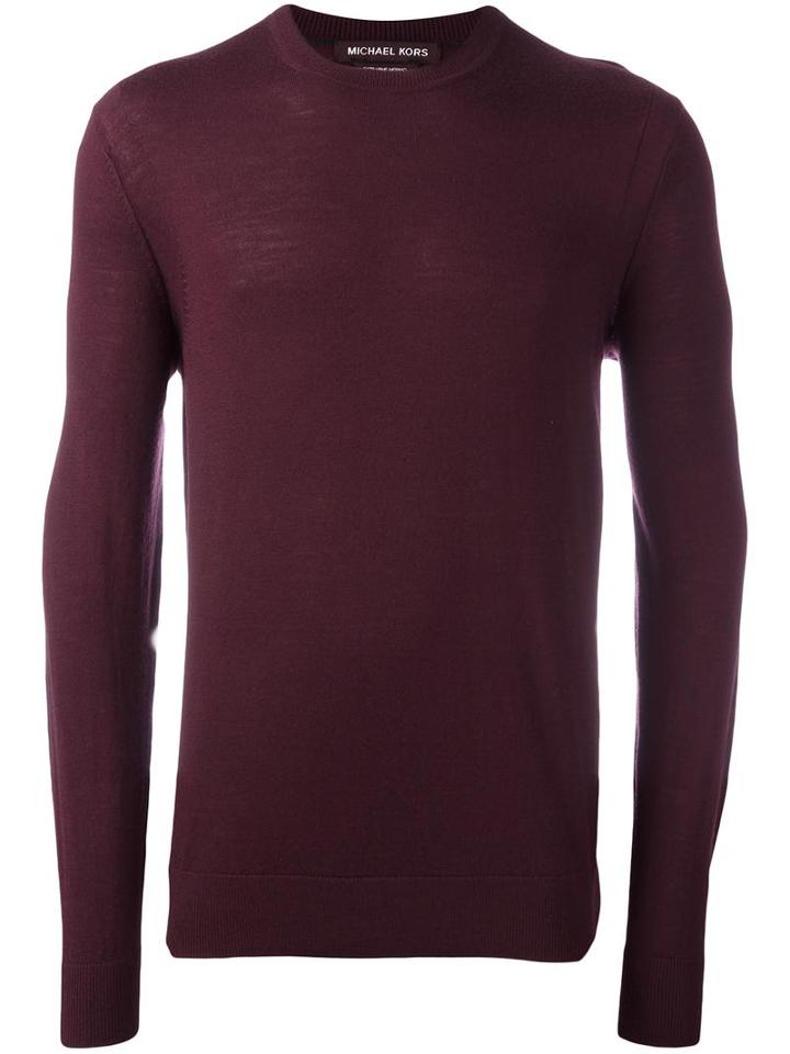 Michael Kors Crew Neck Pullover, Men's, Size: Xxl, Pink/purple, Merino