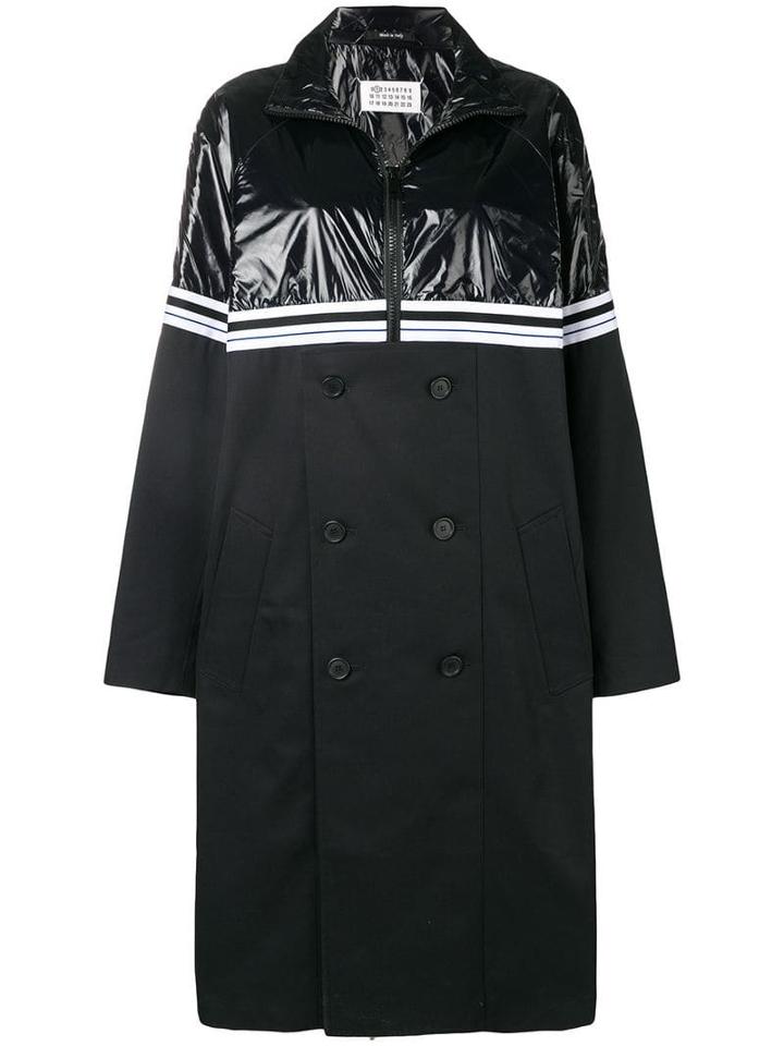 Maison Margiela Bi-material Trench Coat - Blue