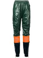 Gcds Glossy Panelled Trousers - Green