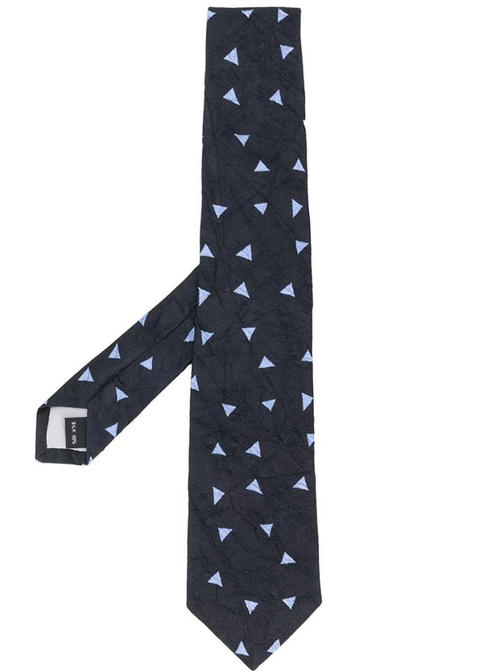 Issey Miyake Geometric Print Tie - Blue
