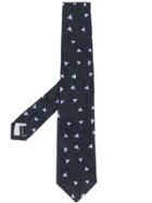 Issey Miyake Geometric Print Tie - Blue