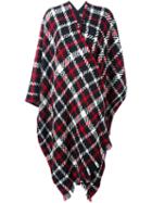 Boutique Moschino Plaid Cape, Women's, Black, Polyamide/virgin Wool