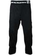 Nil0s - Slogan Waistband Crop Trousers - Men - Nylon/polyurethane/rayon - 2, Black, Nylon/polyurethane/rayon