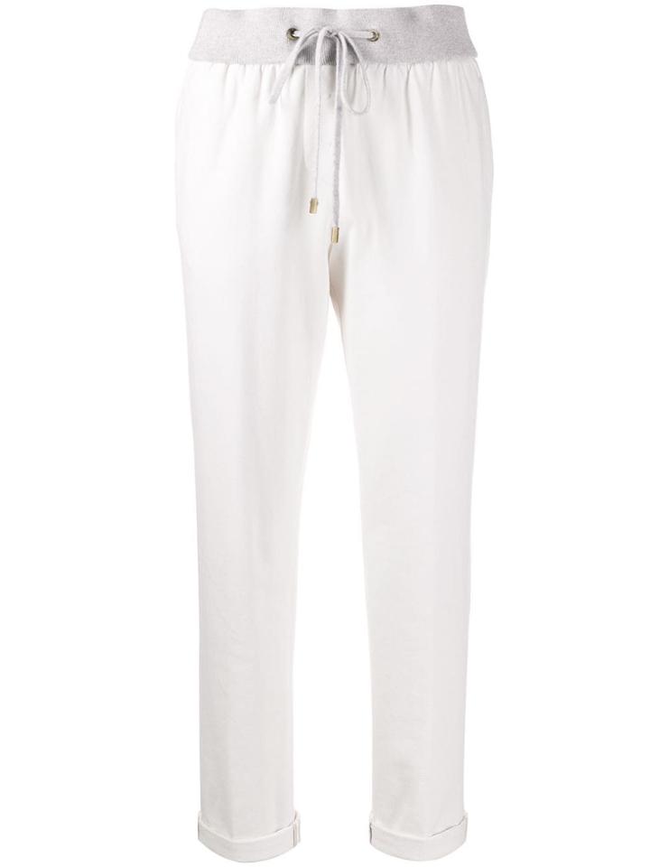 Peserico Relaxed-fit Cropped Trousers - White