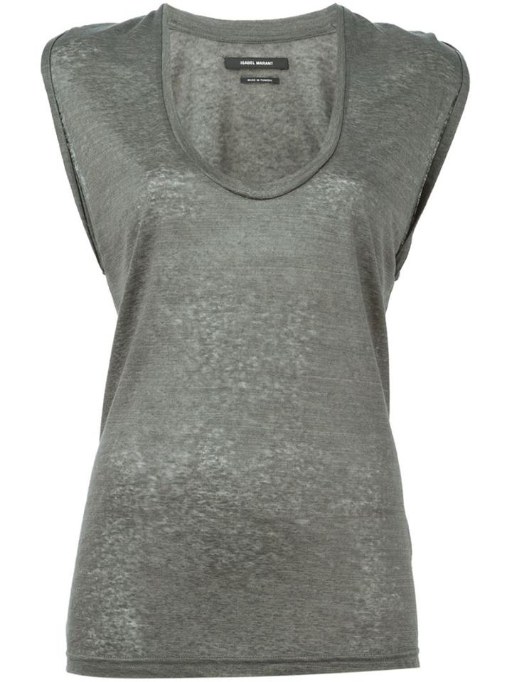 Isabel Marant 'maik' Tank Top, Women's, Size: 42, Grey, Linen/flax