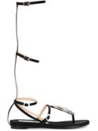 No21 Embellished Gladiator Sandals, Women's, Size: 37, Black, Silk/crystal/calf Leather