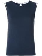 Fabiana Filippi Embellished Sleeve Underlay Top - Blue